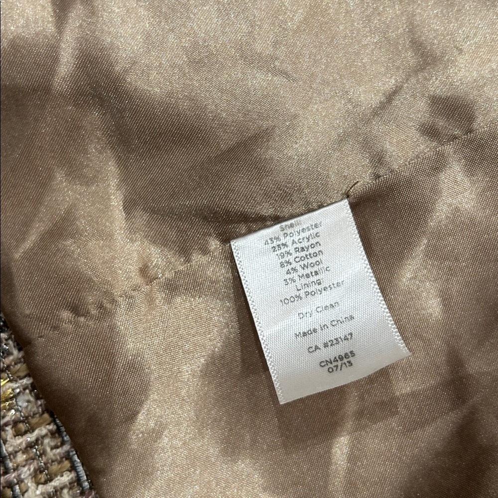Talbots Gold Tweed Shimmer Blazer - Picture 6 of 8